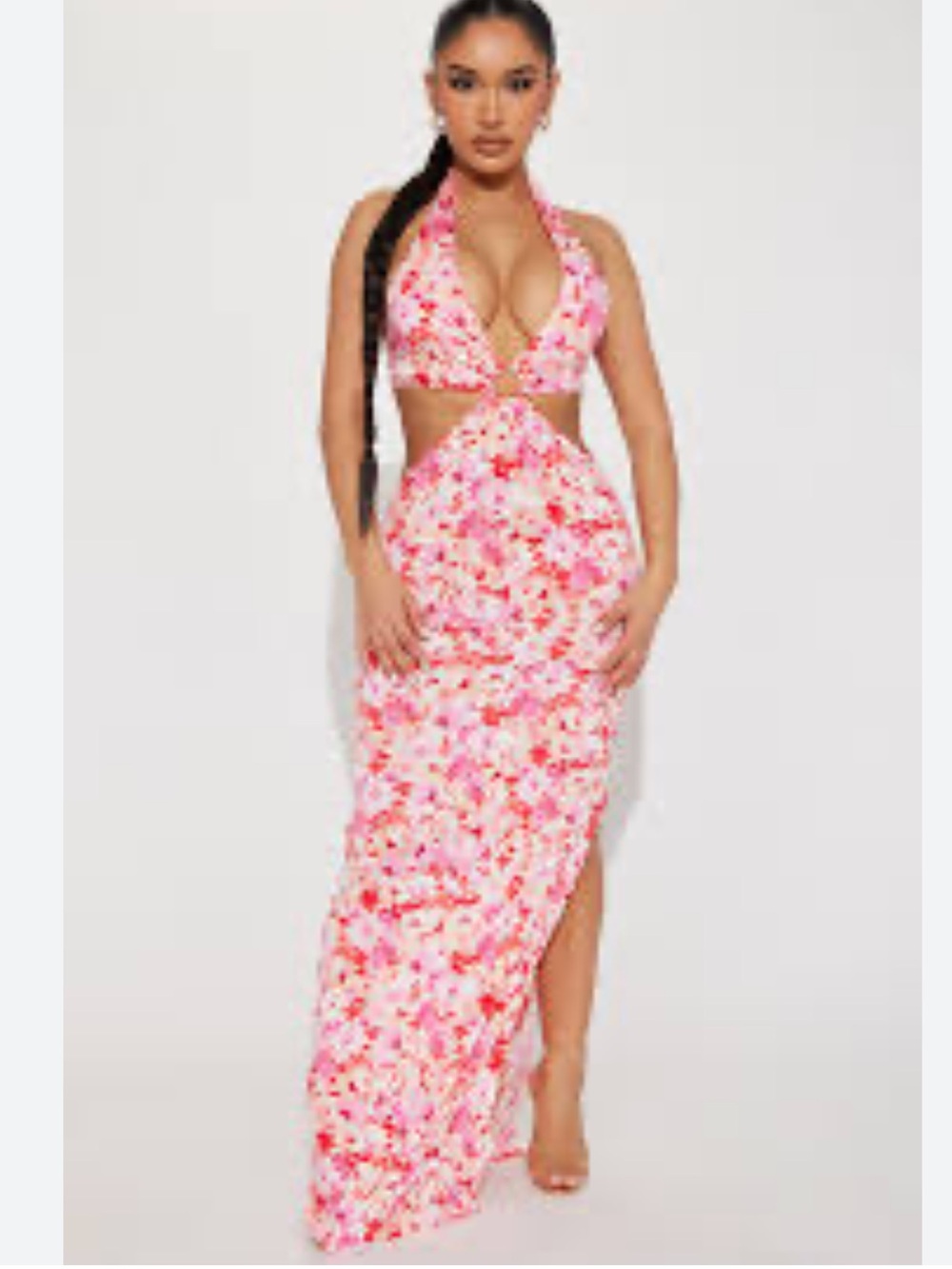 Haute Monde Pink and Coral Floral Slip Dress